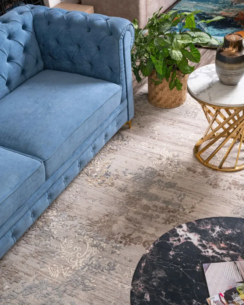 Hand-Knotted Natural Rug