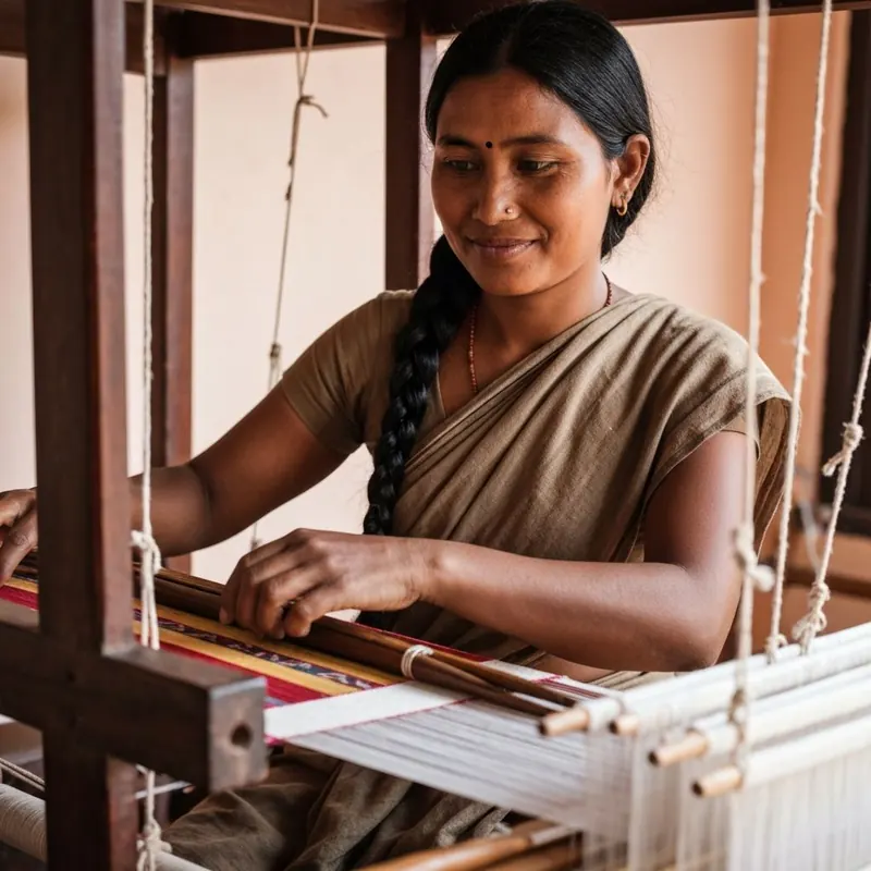 An artisan wet-felting wool by hand