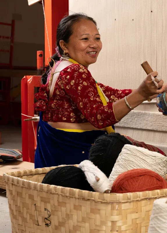Cashmere woven on a traditional loom